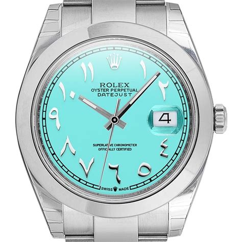 rolex arabic dial tiffany blue|tiffany blue rolex for sale.